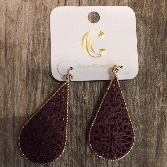 Brand new Purple & Gold Charming Charlie Earrings - Picture 3 of 4